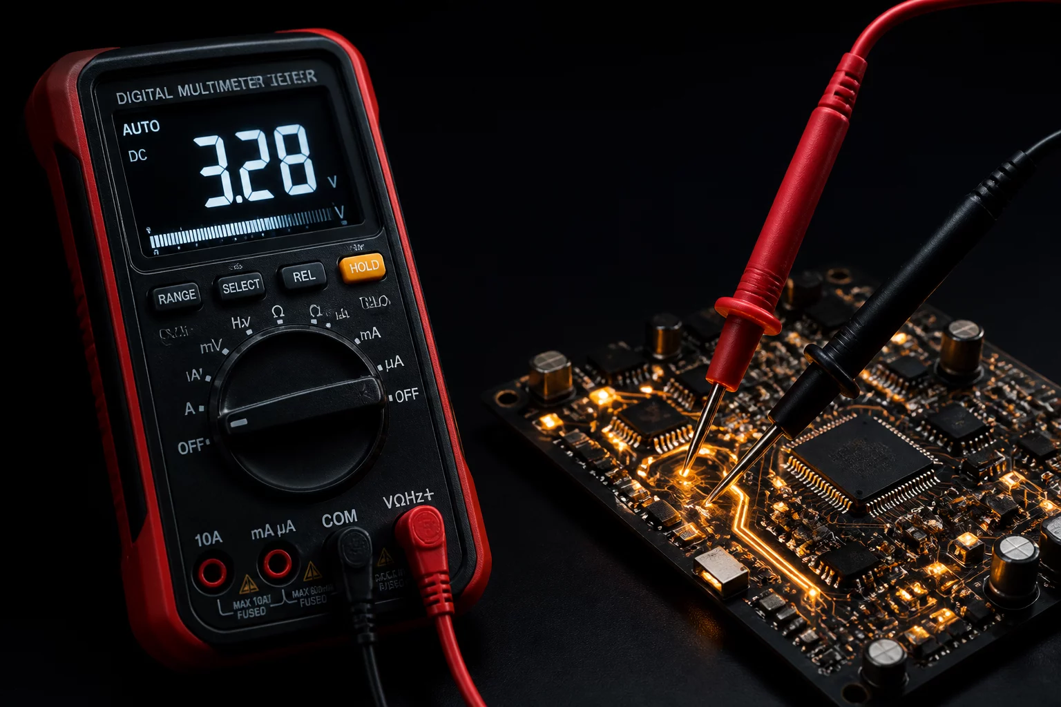 Circuit Simulation workspace with electronic breadboards and wiring