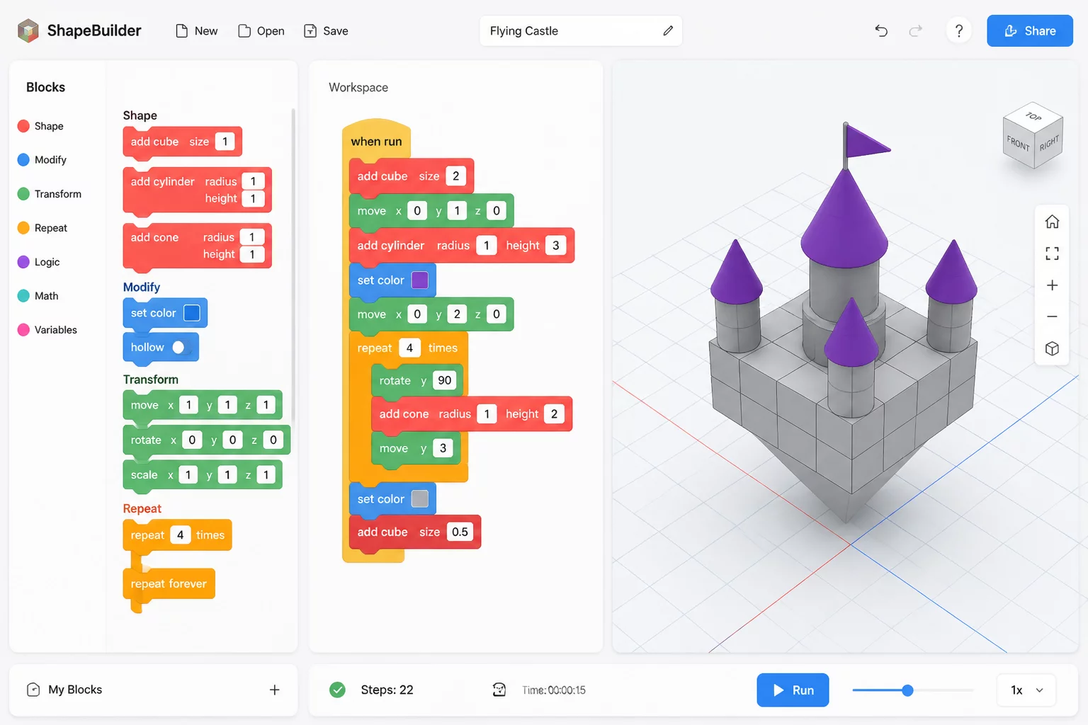 Codeblocks Algorithmic 3D Generator
