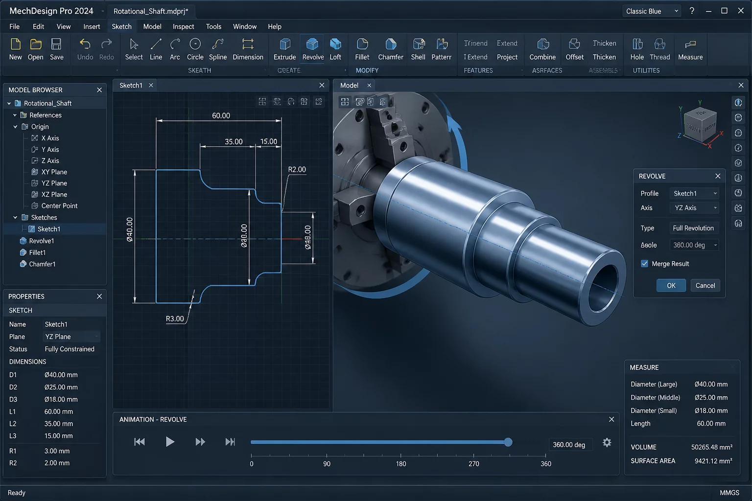 Revolve Tool Rotational Geometry Engine